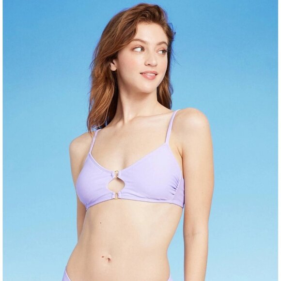 Wild Fable Light Purple Dual Ring Front Bralette Bikini Swim Top - Picture 1 of 7
